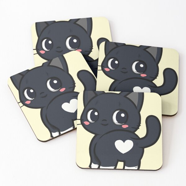 Item preview, Cute Black Cat with Heart Waving Kawaii Design designed and sold by     NovaCraft.