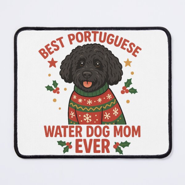 Item preview, Best Portuguese Water Dog Mom Ever Cute Portie Christmas Dog Lover Design designed and sold by FurAndFlaireg.