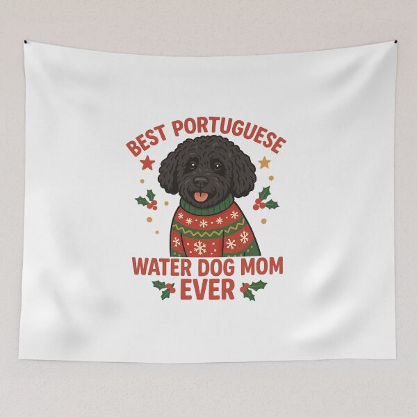 Item preview, Best Portuguese Water Dog Mom Ever Cute Portie Christmas Dog Lover Design designed and sold by FurAndFlaireg.