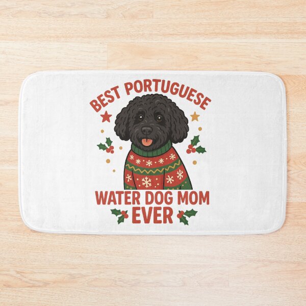 Item preview, Best Portuguese Water Dog Mom Ever Cute Portie Christmas Dog Lover Design designed and sold by FurAndFlaireg.