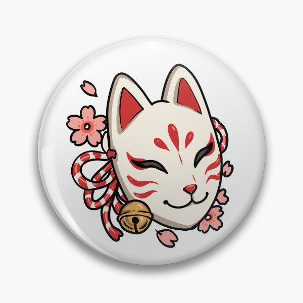 Item preview, Cute Kitsune Fox Mask Japanese Kawaii Sakura Design designed and sold by Dospart.