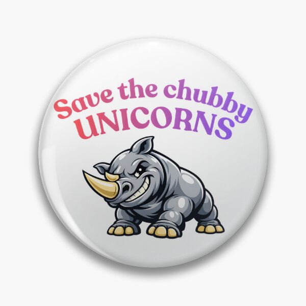 Item preview, Save The Chubby Unicorns Funny Rhino Pride Sticker designed and sold by ROARSOME DESiGNS.