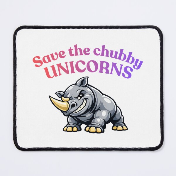 Item preview, Save The Chubby Unicorns Funny Rhino Pride Sticker designed and sold by ROARSOME DESiGNS.