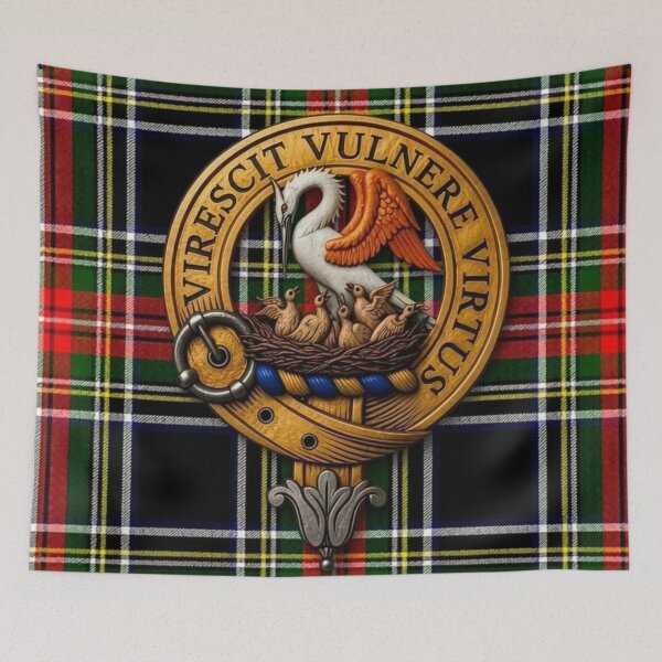 Item preview, Stewart Crest 3D and Black Tartan designed and sold by Kirrindy Designs.