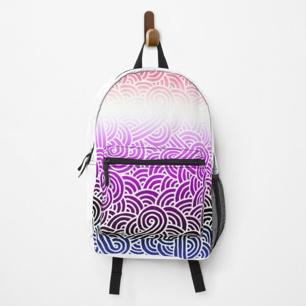 Item preview, Ombré genderfluid colours and white swirls doodles designed and sold by savousepate.