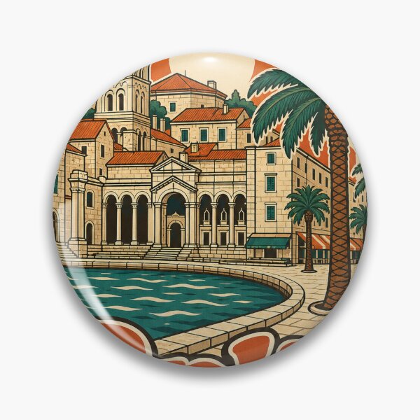Item preview, Split Croatia Travel Souvenir - Retro Illustration designed and sold by VisualArtsOasis.