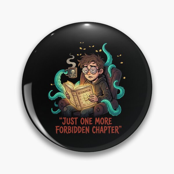 Item preview, Just One More Forbidden Chapter Necronomicon Cthulhu Reading Cute Cartoon designed and sold by Fenay Designs.