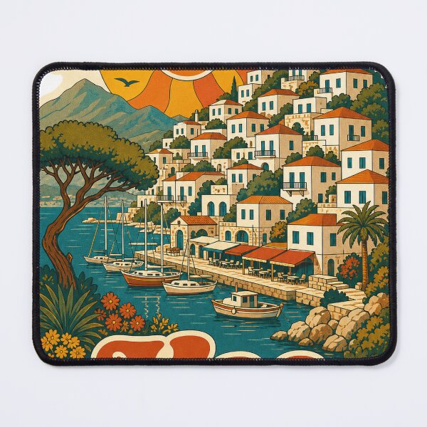 Item preview, Kas Turkey Travel Souvenir - Retro Illustration designed and sold by VisualArtsOasis.