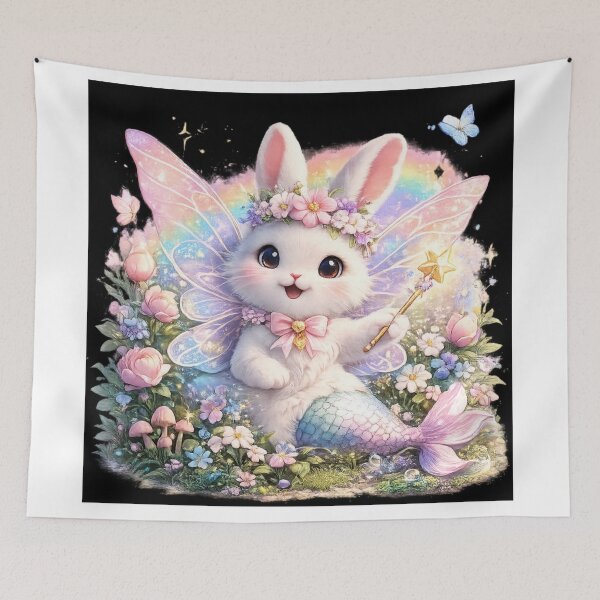 Item preview, Cute Fairy Bunny Mermaid Fantasy designed and sold by Sneh024.