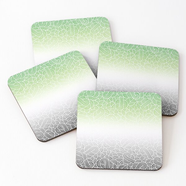 Item preview, Ombré aromantic colours and white swirls doodles designed and sold by savousepate.