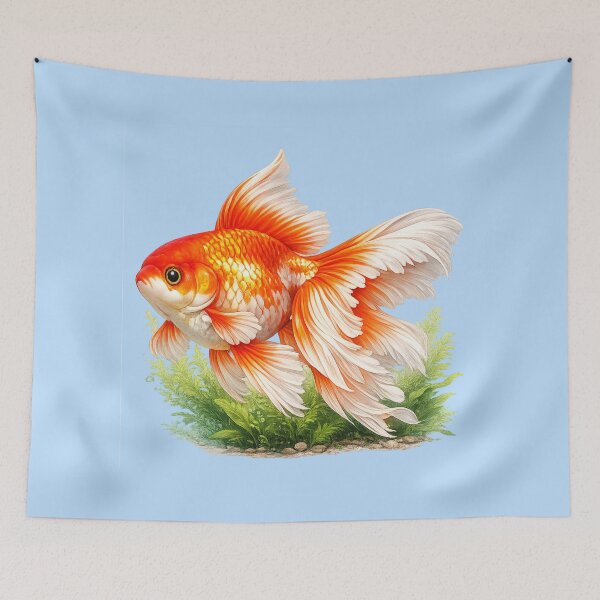 Item preview, Traditional Japanese Goldfish Kingyo Art Illustration designed and sold by SakuraMarket26.