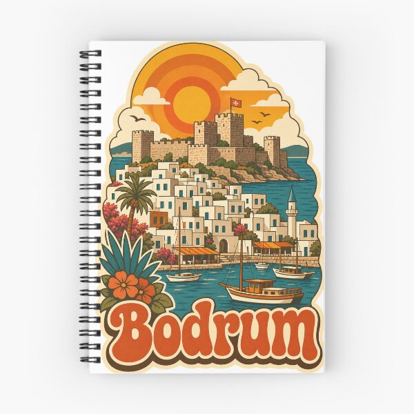 Item preview, Bodrum Turkey Travel Souvenir - Retro Illustration designed and sold by VisualArtsOasis.