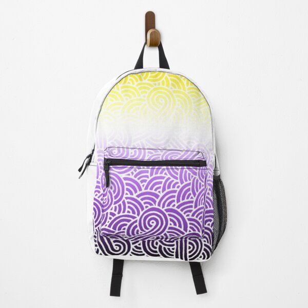 Item preview, Ombré non-binary colours and white swirls doodles designed and sold by savousepate.