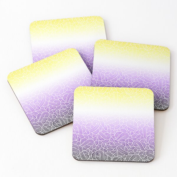 Item preview, Ombré non-binary colours and white swirls doodles designed and sold by savousepate.