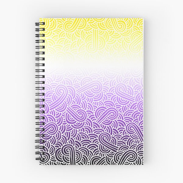 Item preview, Ombré non-binary colours and white swirls doodles designed and sold by savousepate.