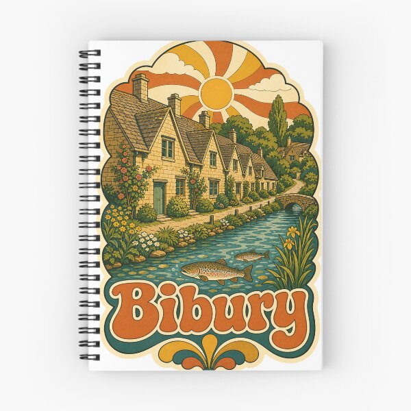 Item preview, Bibury England Travel Souvenir - Retro Illustration designed and sold by VisualArtsOasis.