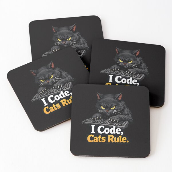 Item preview, I Code Cats Rule Funny Programmer Black Cat Developer designed and sold by Salwastore.