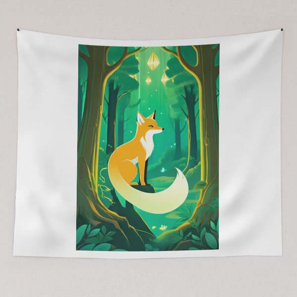 Item preview, Digital Art - Red Fox, Magic in an Enchanted Forest designed and sold by DoodyPets.