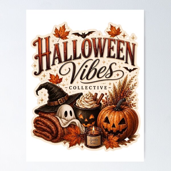 Item preview, Cozy Halloween Vibes Collective Fall Pumpkin designed and sold by M.Store.