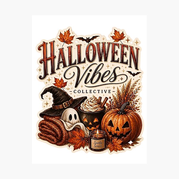 Item preview, Cozy Halloween Vibes Collective Fall Pumpkin designed and sold by M.Store.