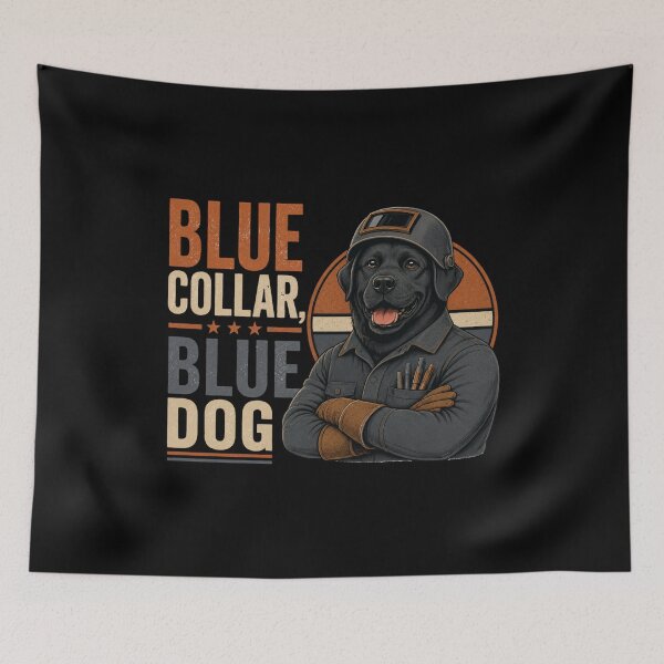 Item preview, Blue Collar Blue Dog Black Labrador Retriever Welder Vintage Gift designed and sold by RusticMeadow.