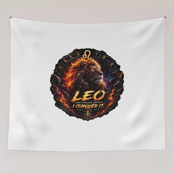 Item preview, Leo Fire Lion I Conquer Destiny Zodiac Power Art designed and sold by Zodiac Celestial Art.