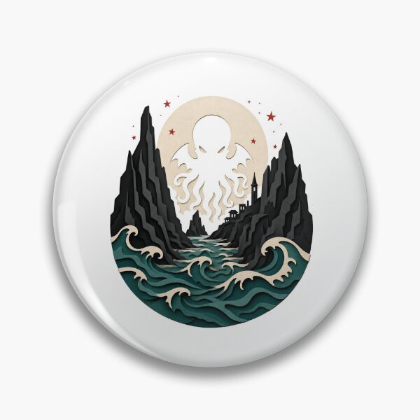 Artikelvorschau, Cthulhu Papercut Silhouette Mondbeschienenes Seeungeheuer Gothic Art entworfen und verkauft von Fenay Designs.