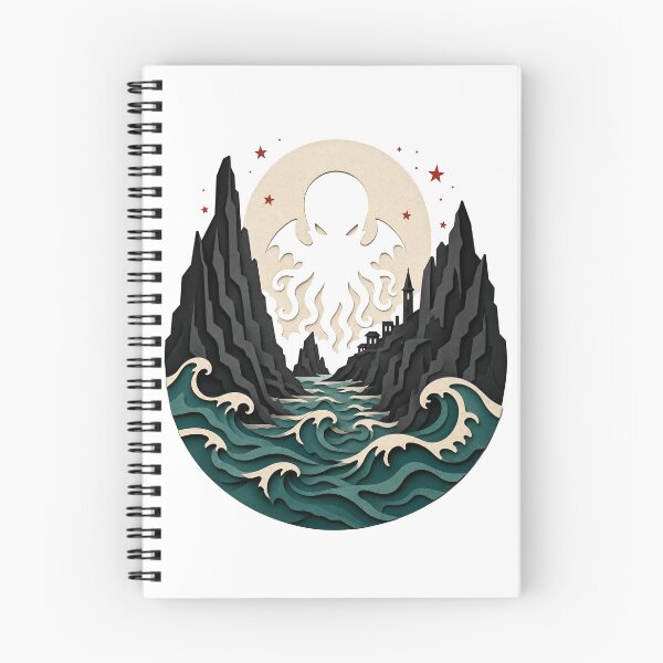 Item preview, Cthulhu Papercut Silhouette Moonlit Sea Monster Gothic Art designed and sold by Fenay Designs.