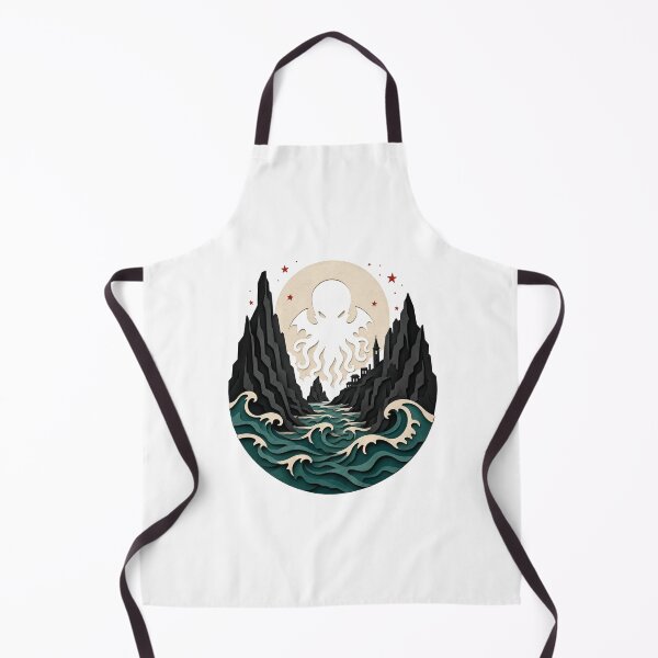 Item preview, Cthulhu Papercut Silhouette Moonlit Sea Monster Gothic Art designed and sold by Fenay Designs.