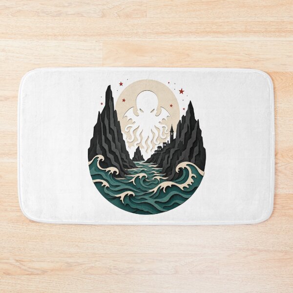 Item preview, Cthulhu Papercut Silhouette Moonlit Sea Monster Gothic Art designed and sold by Fenay Designs.