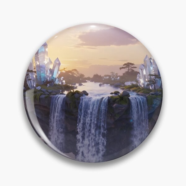 Item preview, Crystal Waters – Serene Floating Island Fantasy Art designed and sold by LittleBigGifts.
