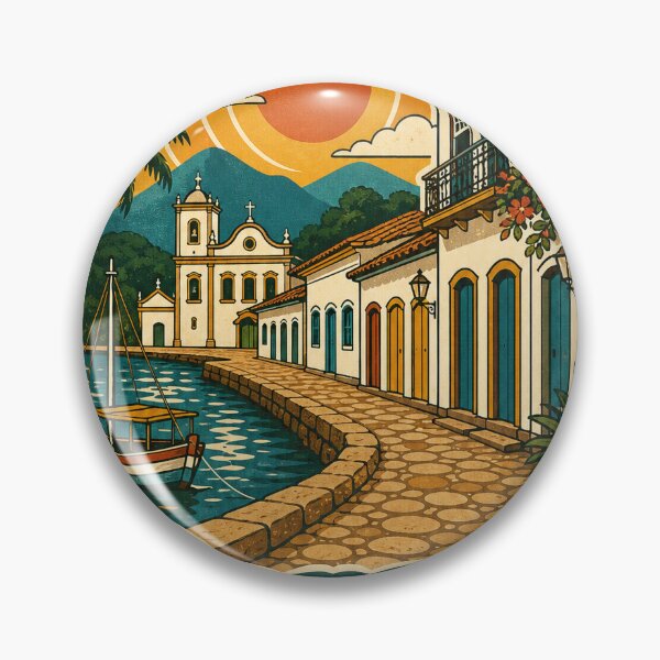 Item preview, Paraty Brazil Travel Souvenir - Retro Illustration designed and sold by VisualArtsOasis.