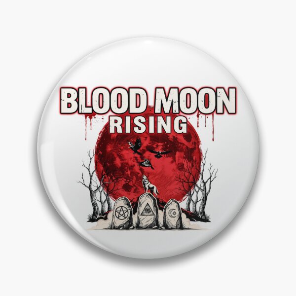 Item preview, Blood Moon Rising, Wolf Occult Stones Vintage Horror designed and sold by CryptReel.