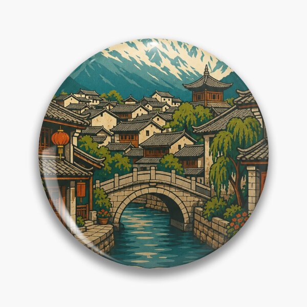 Item preview, Lijiang China Travel Souvenir - Retro Illustration designed and sold by VisualArtsOasis.
