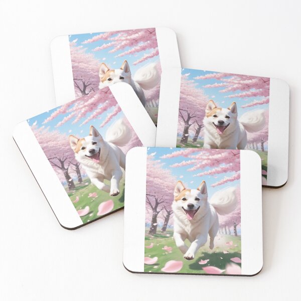 Item preview, Digital Art - Smiling Shiba Inu Dog, Spring Floral Atmosphere designed and sold by DoodyPets.