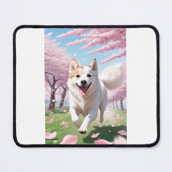 Item preview, Digital Art - Smiling Shiba Inu Dog, Spring Floral Atmosphere designed and sold by DoodyPets.