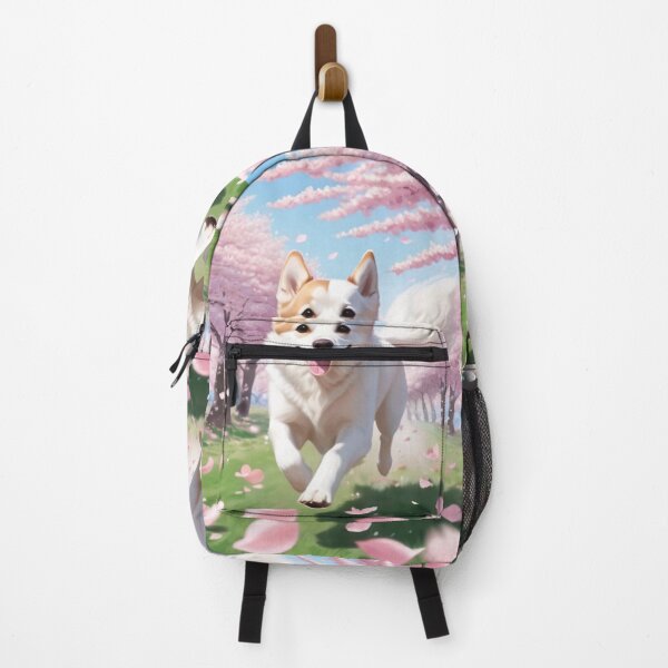 Item preview, Digital Art - Smiling Shiba Inu Dog, Spring Floral Atmosphere designed and sold by DoodyPets.