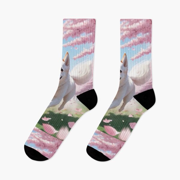 Item preview, Digital Art - Smiling Shiba Inu Dog, Spring Floral Atmosphere designed and sold by DoodyPets.