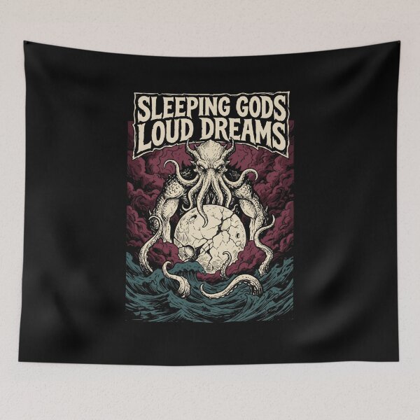 Item preview, Sleeping Gods Loud Dreams Cthulhu Heavy Metal Comic Art designed and sold by Fenay Designs.