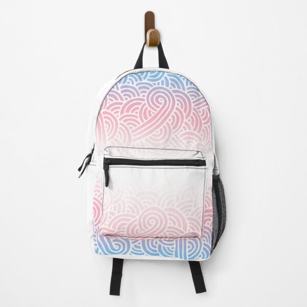Item preview, Ombré transgender colours and white swirls doodles designed and sold by savousepate.
