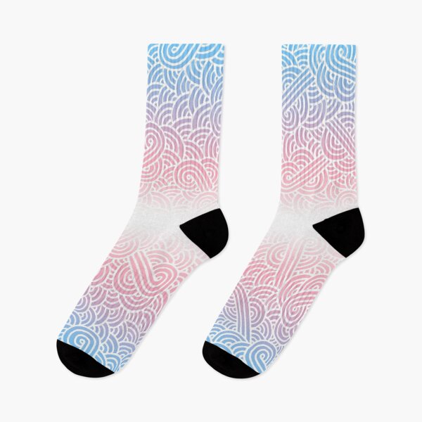 Item preview, Ombré transgender colours and white swirls doodles designed and sold by savousepate.