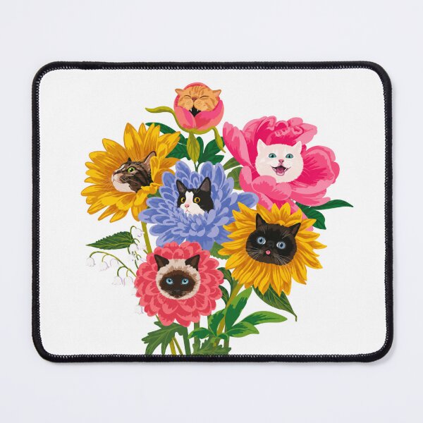 Item preview, Cute Cats in Blooming Flowers Illustration  Main Tag designed and sold by minbadesign.