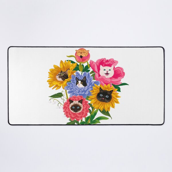 Item preview, Cute Cats in Blooming Flowers Illustration Main Tag designed and sold by minbadesign.