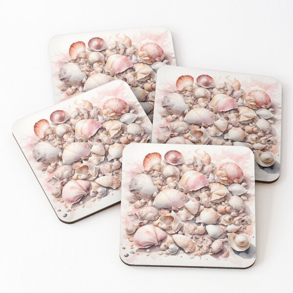 Item preview, Seashells Watercolor Art — Ocean Print designed and sold by RawNaturePrints.