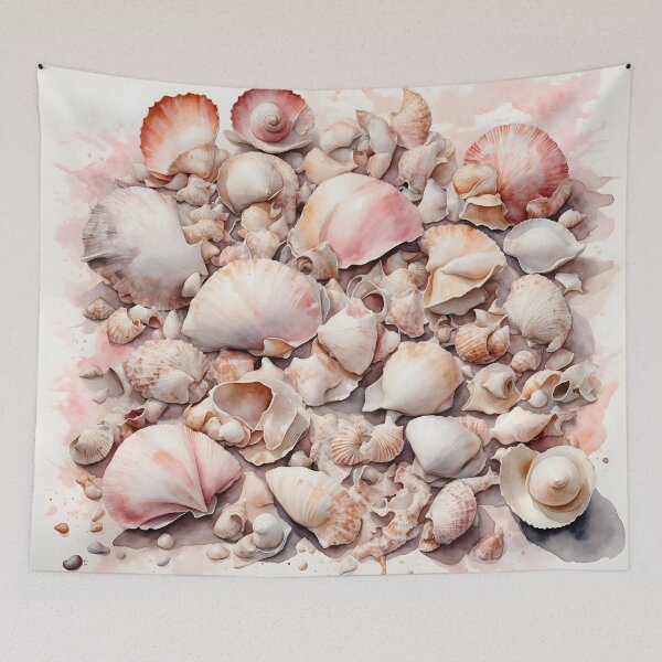 Item preview, Seashells Watercolor Art — Ocean Print designed and sold by RawNaturePrints.