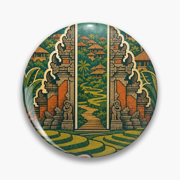 Item preview, Recuerdo de viaje a Ubud, Indonesia - Ilustración retro designed and sold by VisualArtsOasis.