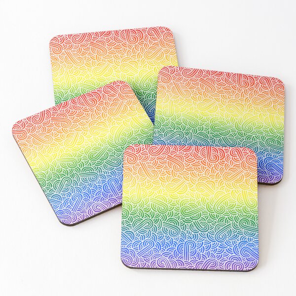 Item preview, Ombré LBGTQIA+ colours and white swirls doodles designed and sold by savousepate.