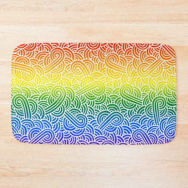 Item preview, Ombré LBGTQIA+ colours and white swirls doodles designed and sold by savousepate.
