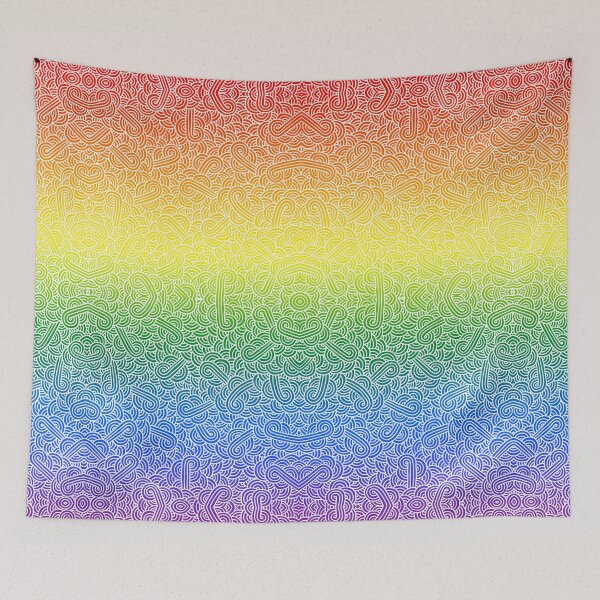 Item preview, Ombré LBGTQIA+ colours and white swirls doodles designed and sold by savousepate.
