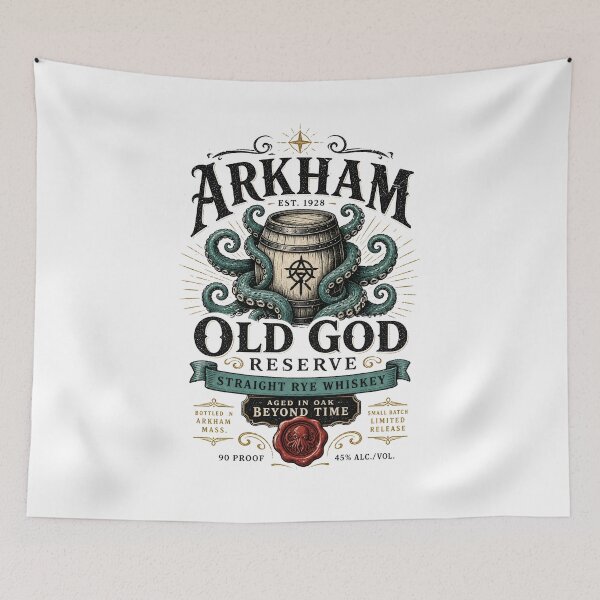Item preview, Arkham Old God Reserve Straight Rye Whiskey Cthulhu Vintage Label designed and sold by Fenay Designs.